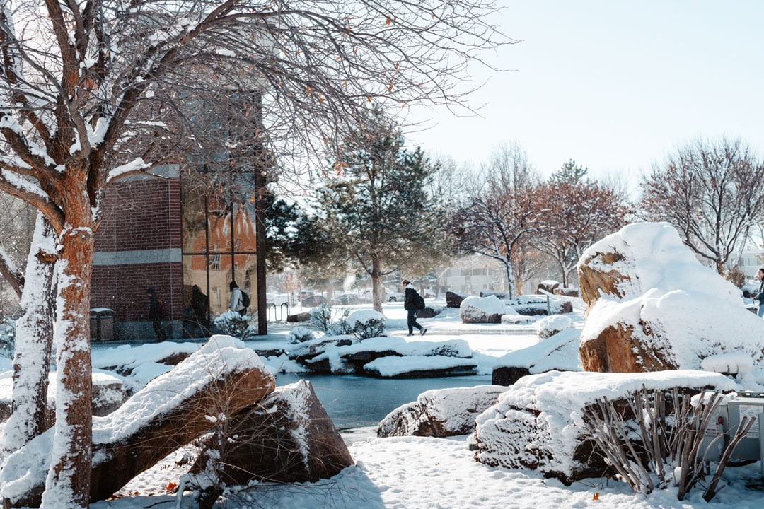 snowy exterior on campus