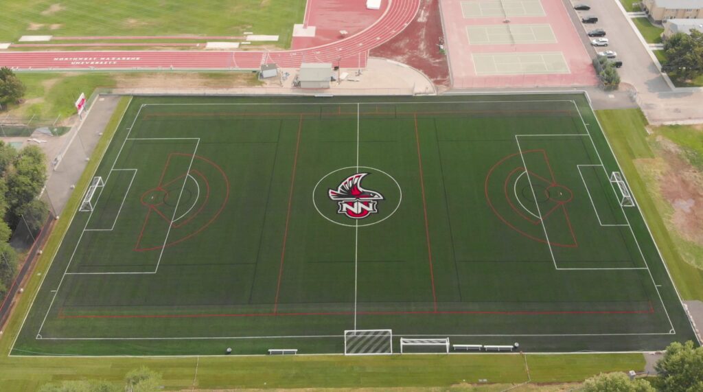 aerial view of athletic fields