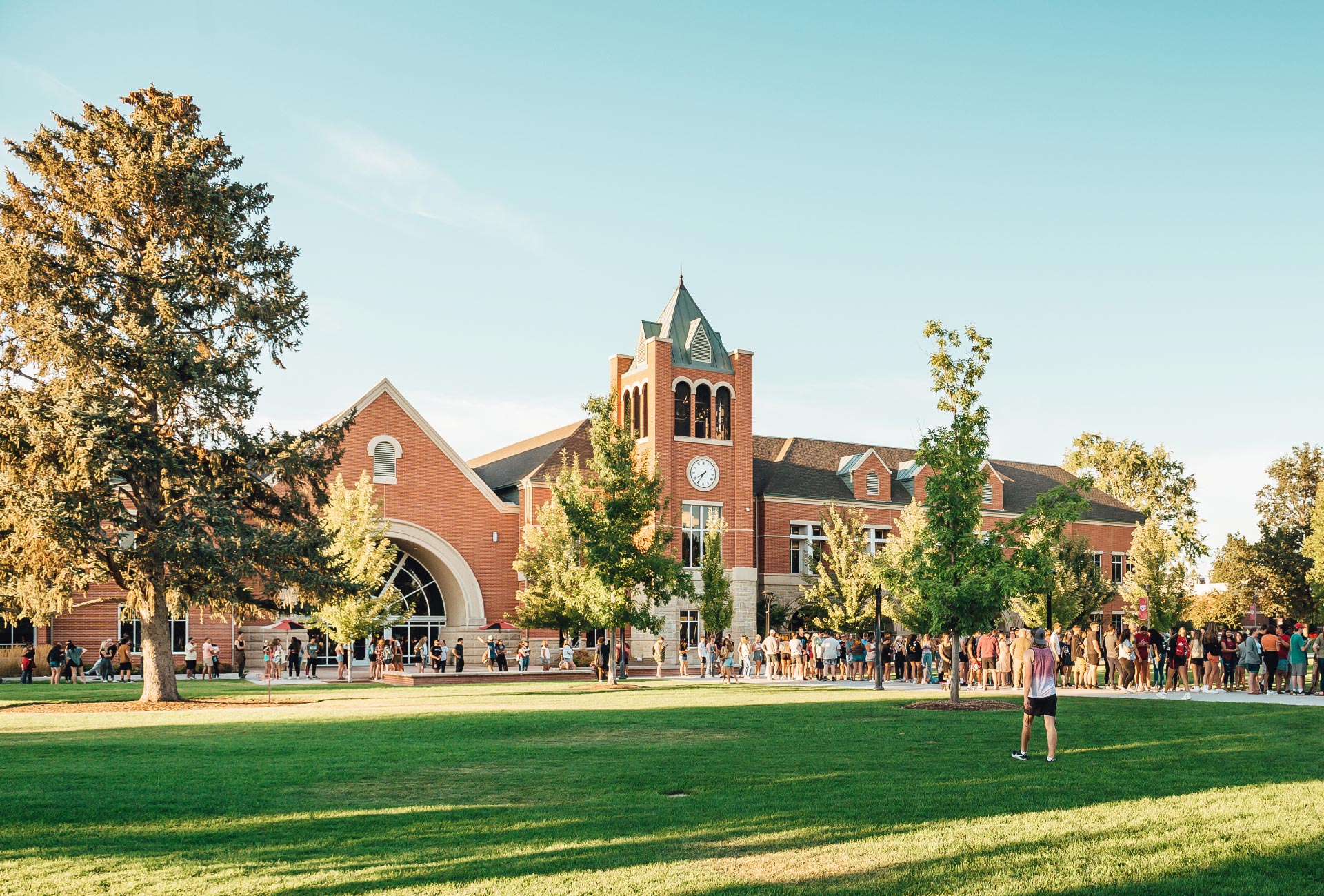 large group of students outside