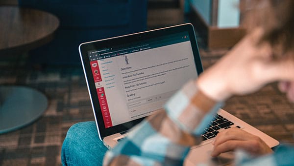 student on laptop