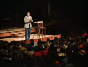 Grant Miller preaches in chapel