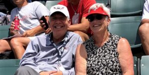 Joel and Nikki at a Nighthawks baseball game