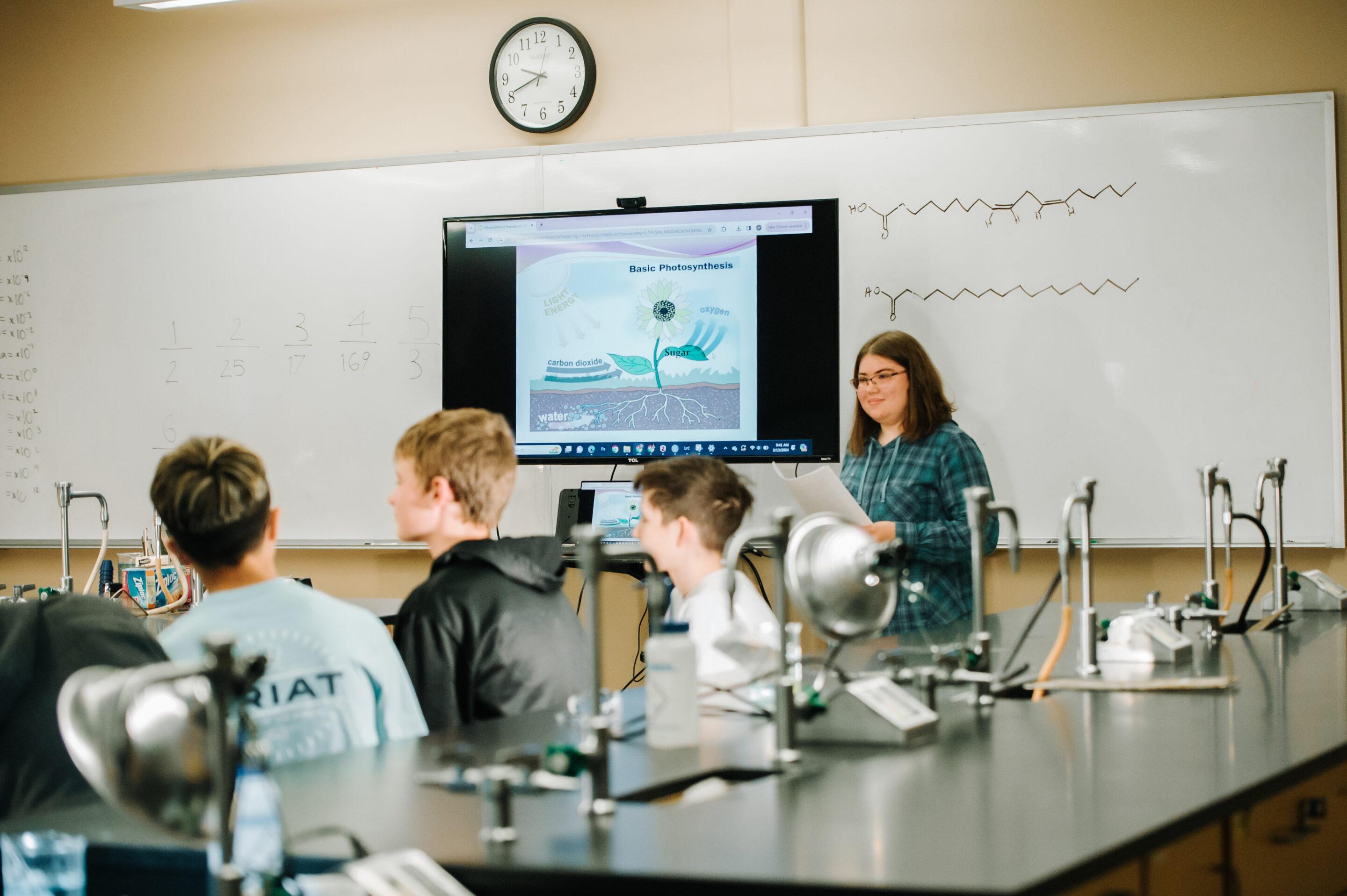 Serena in the classroom Classroom lab of students
