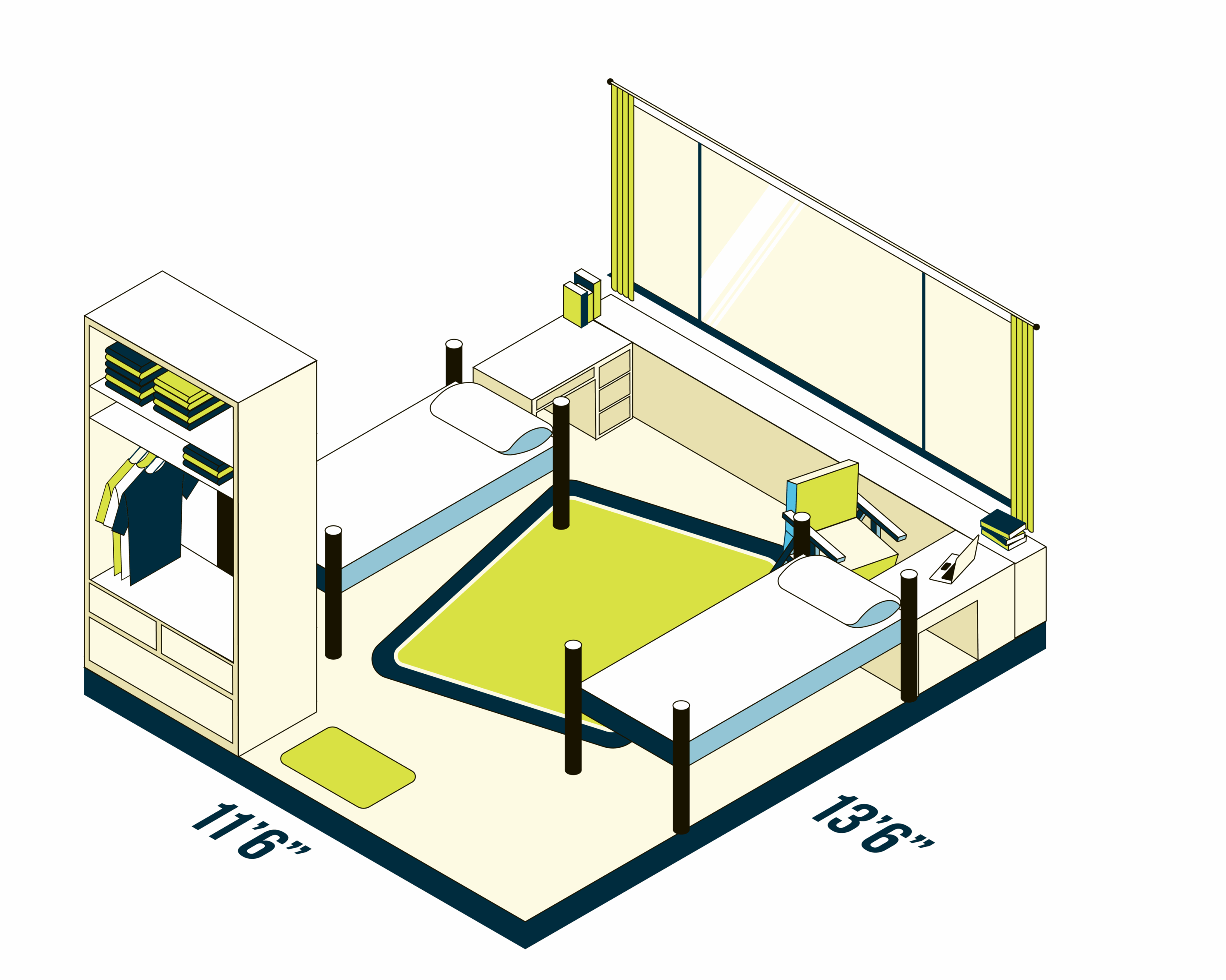 2025_Student_Housing_Dimensions_Dooley Dooley Room Dimensions
