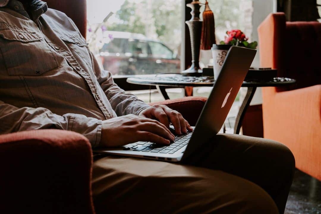 Man doing work on his computer