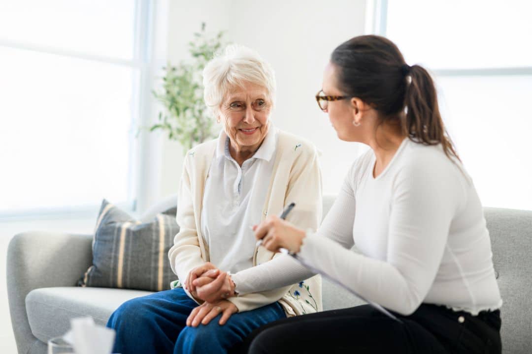 Psychologist meeting with a client