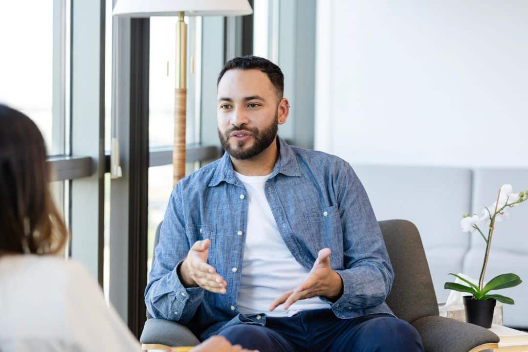 Psychologist meeting with a client