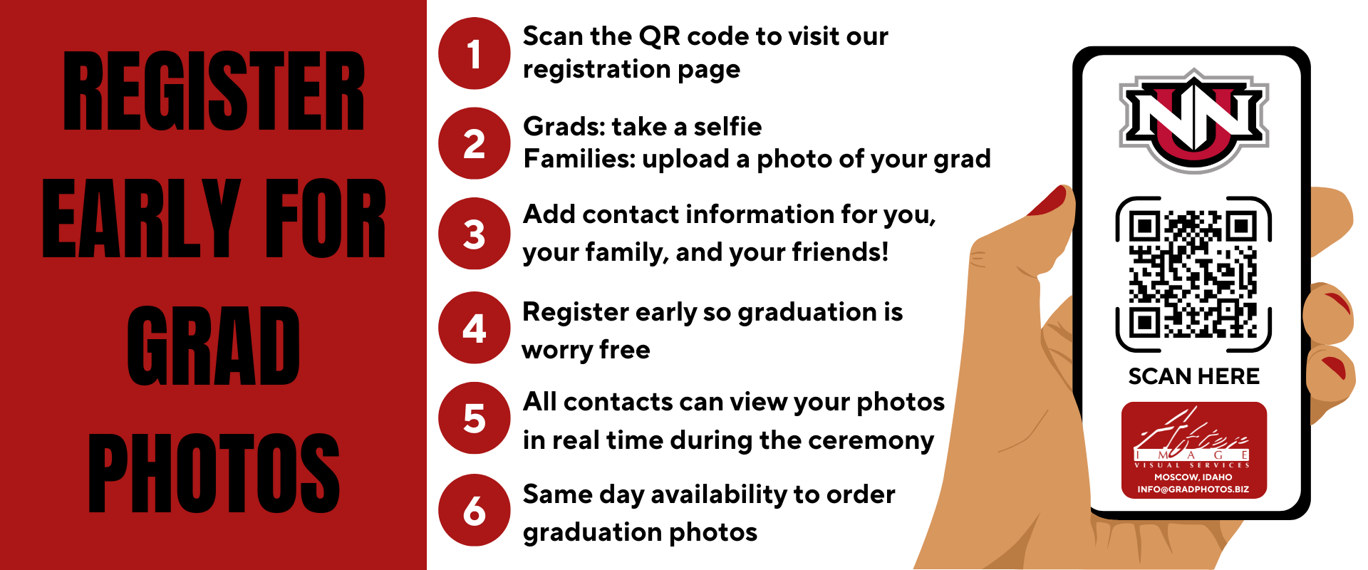 Register early for grad photos