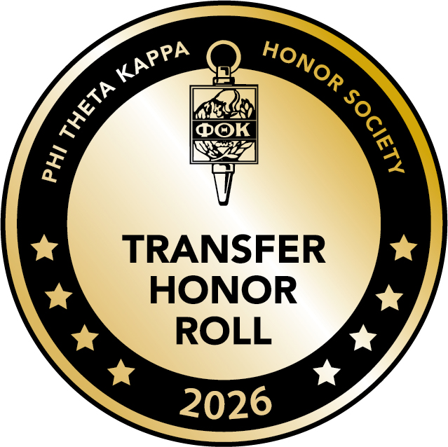 Phi Theta Kappa PTK Honor Society Transfer Honor Roll Badget